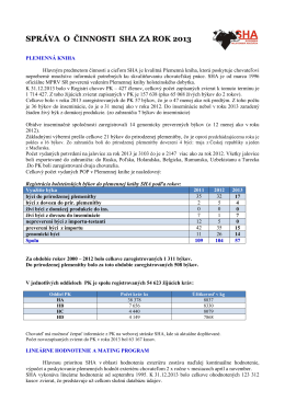 Správa o činnosti SHA za rok 2013-ČS
