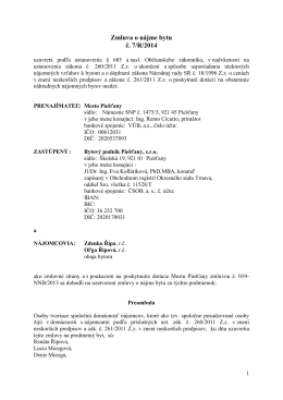 Zmluva o nájme bytu č. 7/R/2014