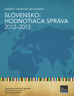 hodnotiaca správa 2012–2013 - Open Government Partnership