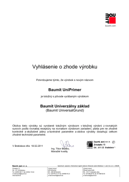 Certifikát Baumit univer.základ