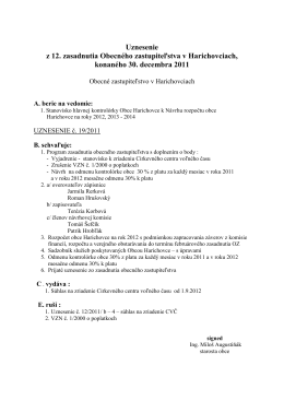 Uznesenie a zápisnica z 12. zasadnutia OZ z 30.12.2011