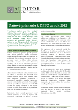 Daňové priznanie DPPO za rok 2012