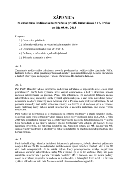 dokument PDF - MŠ Jurkovičova 17, Prešov