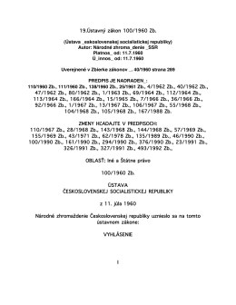 19.Ústavný zákon 100/1960 Zb. (Ústava _eskoslovenskej
