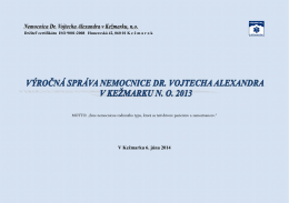 Výročná správa 2013 - Nemocnica Dr.Vojtecha Alexandra v