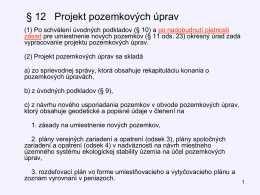 10. projekt PÚ §12, 13