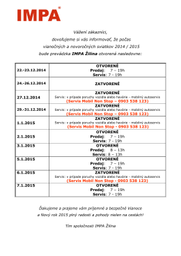 Otvaracie hodiny Vianoce 2014_ZA