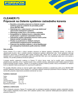 CLEANER F3 Prípravok na čistenie systémov ústredného kúrenia
