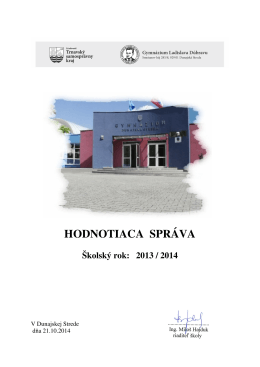 Hodnotiaca správa za šk.rok 2013/14