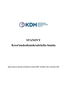stanovy - KDH Trnava - Kresťanskodemokratické hnutie
