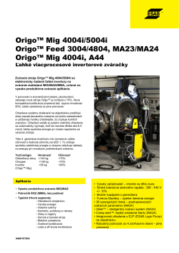 Zváracie stroje Origo™ Mig 4004i/5004i
