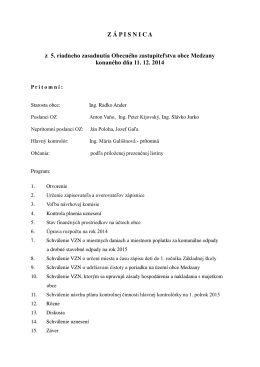 zápisnica a uznesenia z 11.12.2014