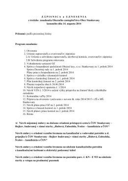 Zápisnica a Uznesenia z 3. zasadnutia OZ - 14.08.2014