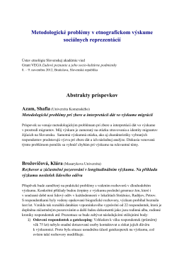 Abstrakty príspevkov - Ústav etnológie SAV