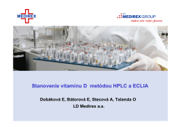 Stanovenie vitamínu D metódou HPLC a ECLIA