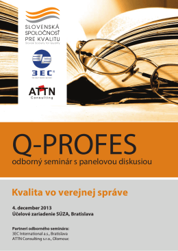 Q-Profes 2013 pozvanka - Slovenská spoločnosť pre kvalitu