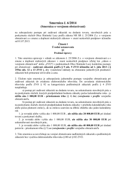 Smernica č. 6/2014 o verejnom obstarávaní