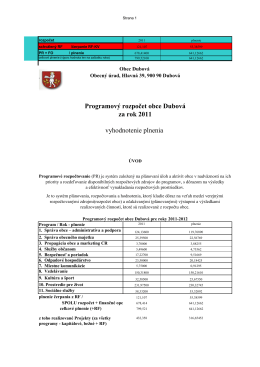 Vyhodnotenie programového rozpočtu 2011