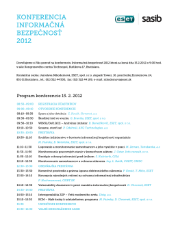 Program konferencie 15. 2. 2012