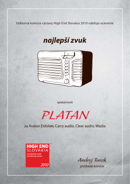najlepší zvuk - Platan Audio