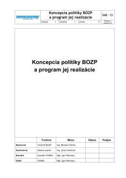 (SMB 01 Koncepcia Politiky BOZP a program jej
