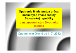 zivotne minimum od 1.7.2012