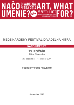 Projekt Divadelná Nitra 2014
