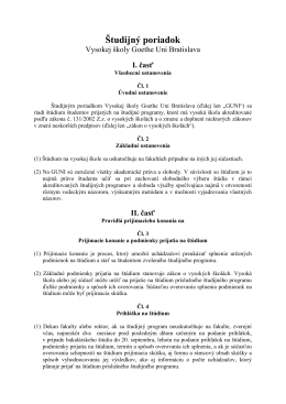Študijný poriadok [.pdf] - Hochschule Goethe Uni Bratislava