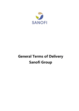 General Terms of Delivery Sanofi Group