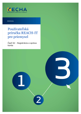 Používateľská príručka REACH-IT pre priemysel - ECHA
