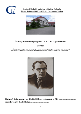 ŠKVP - Školský vzdelávací program