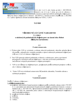 Návrh VZN č. 1/2013