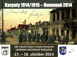 Karpaty 1914/1915 - klub vojenskej histórie Beskydy