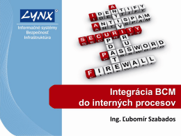 Integrácia BCM do interných procesov