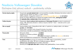 Dýchajme čistý zdravý vzduch - Nadácia Volkswagen Slovakia