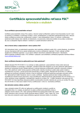 Certifikácia spracovateľského reťazca FSC®