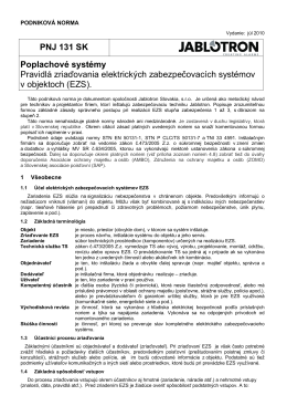 PNJ 131 SK Poplachové systémy Pravidlá zriaďovania