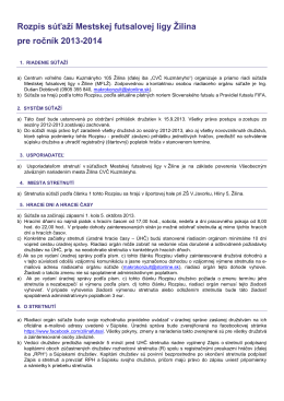 Rozpis MFLŽ 2013-2014