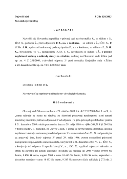 Najvyšší súd 3 Cdo 138/2013 Slovenskej