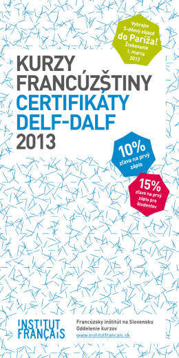 Kurzy Francúzštiny certiFiKáty DeLF