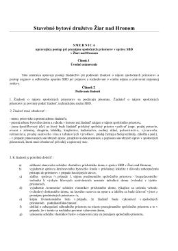 Smernica 14 - SBD Žiar nad Hronom