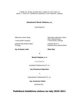 Podniková kolektívna zmluva ST, a.s. 2010-2011