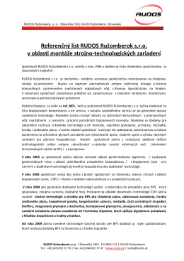 Referenčný list RUDOS Ružomberok s