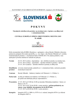 P O K Y N Y - Slovenský zväz orientačných športov