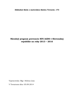 Národný program prevencie HIV/AIDS v Slovenskej republike na