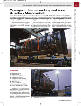 Transport tlakovej nádoby reaktora 4. bloku v