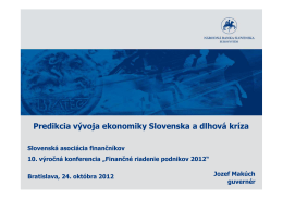 Predikcia vývoja ekonomiky Slovenska a dlhová kríza