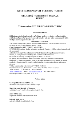 Informácie - KST Turiec
