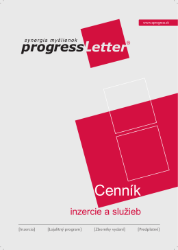 Cenník - ProgressLetter
