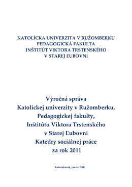 Výročná správa inštitútu za rok 2011